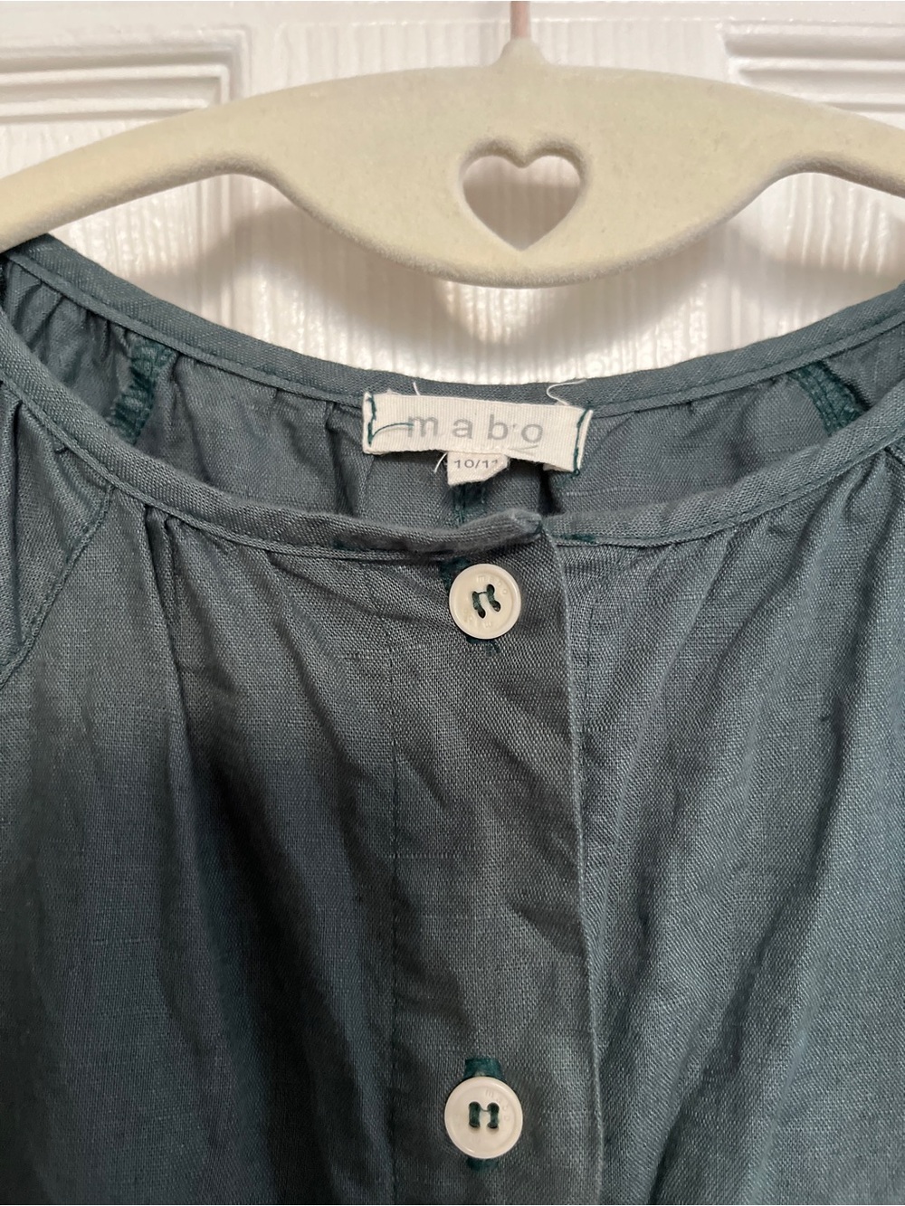 Mabo Kids Green Grey Linen Jumpsuit Romper Size 10/11 Y